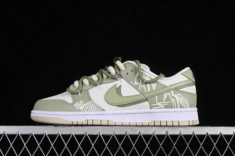 All categories Nk SB Dunk series Nk SB Dunk Low low-top sneakers Nk Dunk Low tea gift box Chinese style palace Longjing tea beige green SB strap low-top casual sneakers DV0831-003